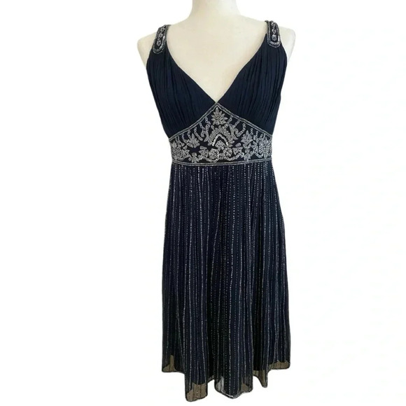 Stenay Vintage Beaded Sequin Silk Cocktail Dress - Picture 1 of 9